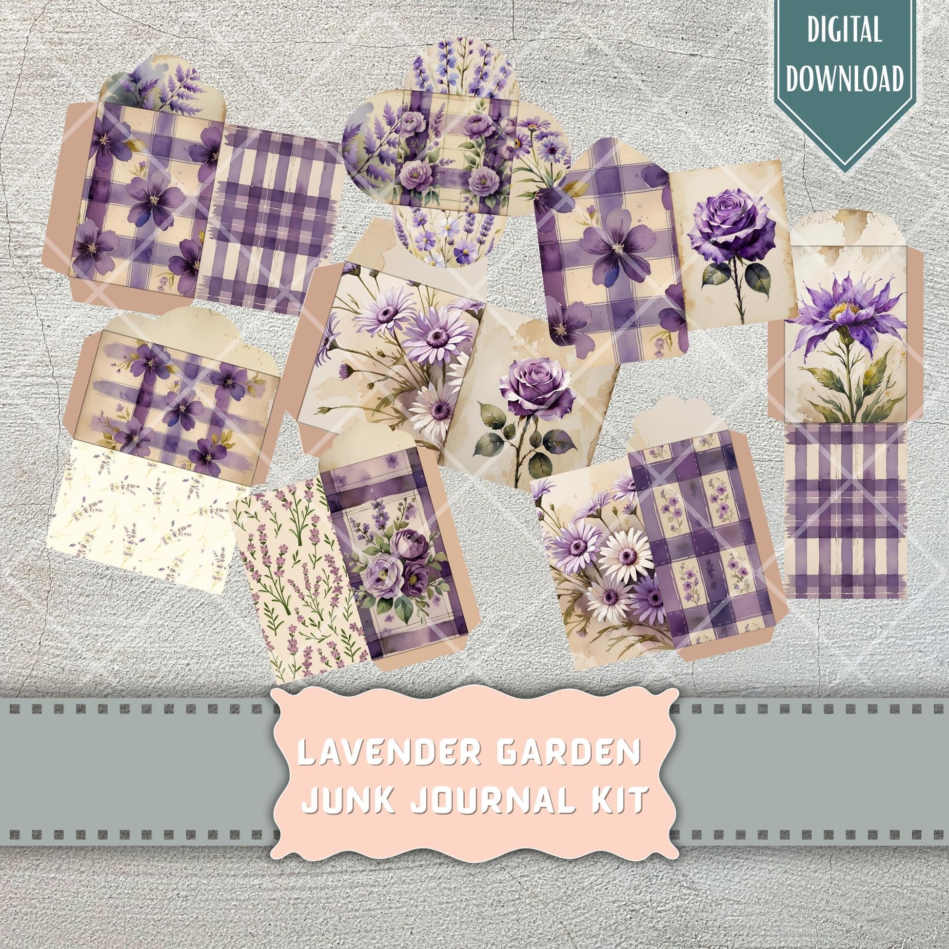 Lavender flower envelope for junk journals printable, Peony, Peonies, Purple, lavender, red, Tag, Folio, Craft, EPHEMERA, Collage Sheet, Nature, coffee, Garden Planner Junk Journal Kit,, Sew Gift Idea, Stickers,  Junk Journal, Pages, Holiday, Shabby, Pink, Fussy Cut, Vintage, Summer, Floral, Fall, Harvest, Sun, Gold, Printable, Digital Download