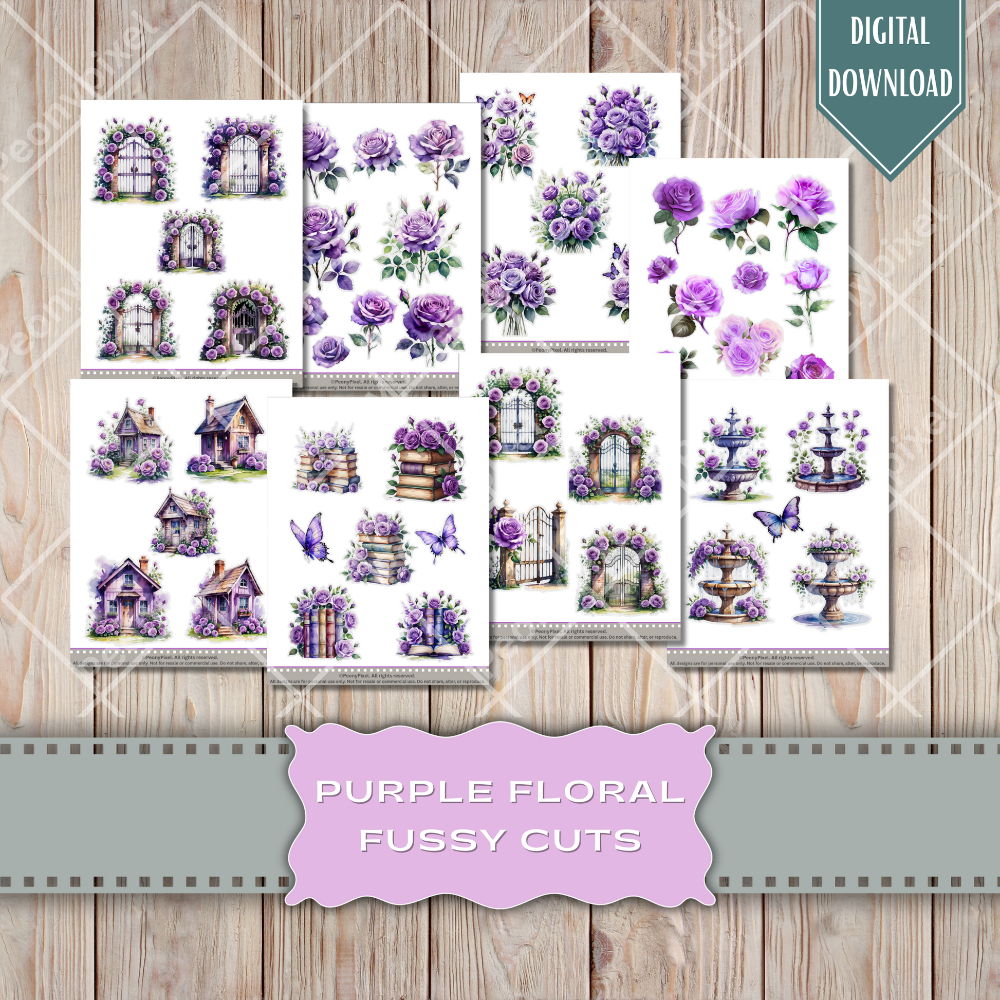 Bee, Peony, Peonies, Purple, lavender, red, Tag, Folio, Craft, EPHEMERA, Collage Sheet, Nature, coffee, Garden Planner Junk Journal Kit,, Sew Gift Idea, Stickers,  Junk Journal, Pages, Holiday, Shabby, Pink, Fussy Cut, Vintage, Summer, Floral, Fall, Harvest, Sun, Gold, Printable, Digital Download
