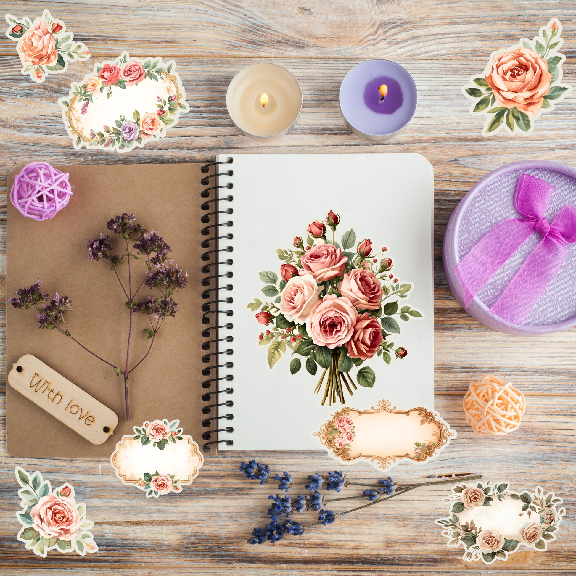 Vintage Rose Ephemera: Watercolor Floral Fussy Cuts for Junk Journals (Digital Download)