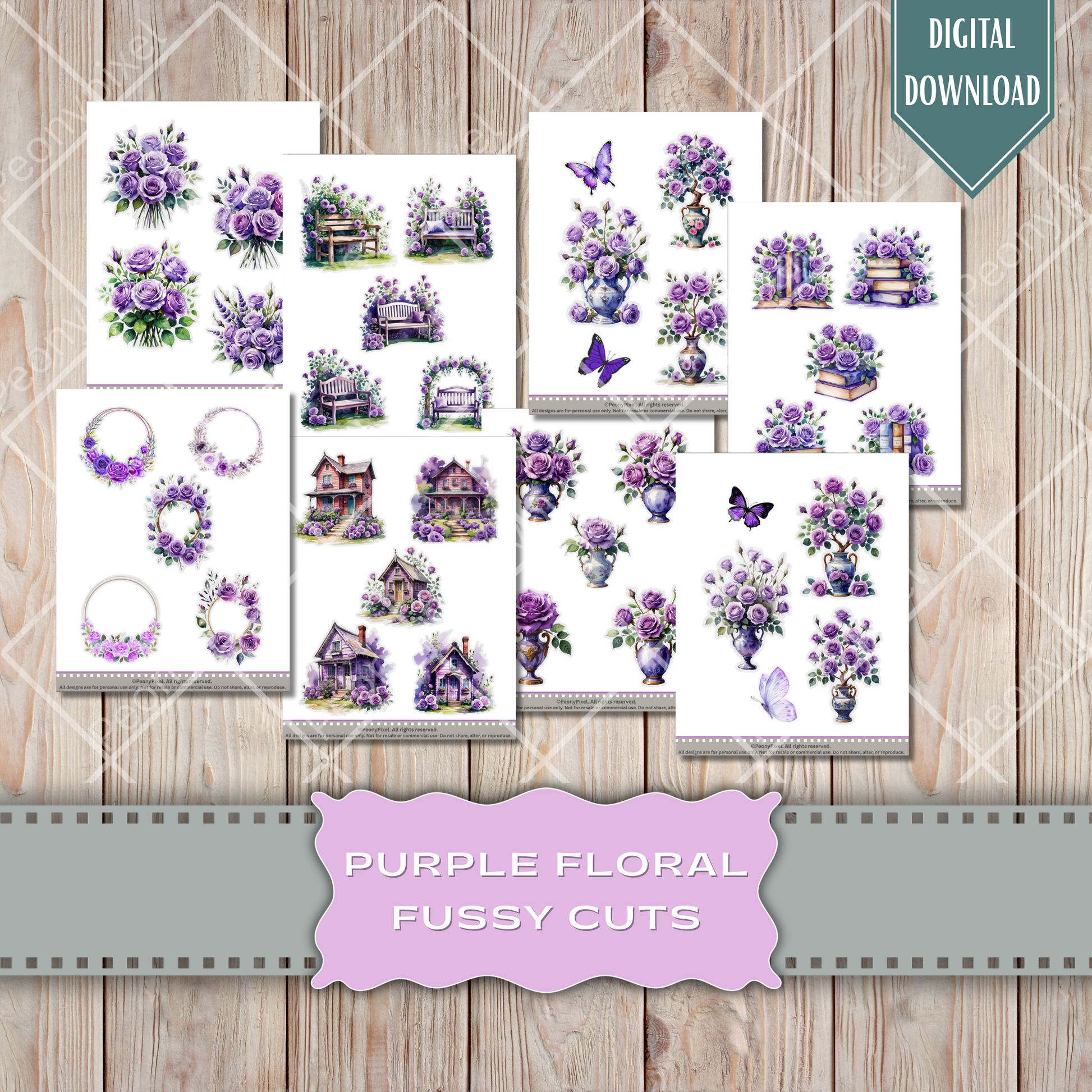Bee, Peony, Peonies, Purple, lavender, red, Tag, Folio, Craft, EPHEMERA, Collage Sheet, Nature, coffee, Garden Planner Junk Journal Kit,, Sew Gift Idea, Stickers,  Junk Journal, Pages, Holiday, Shabby, Pink, Fussy Cut, Vintage, Summer, Floral, Fall, Harvest, Sun, Gold, Printable, Digital Download